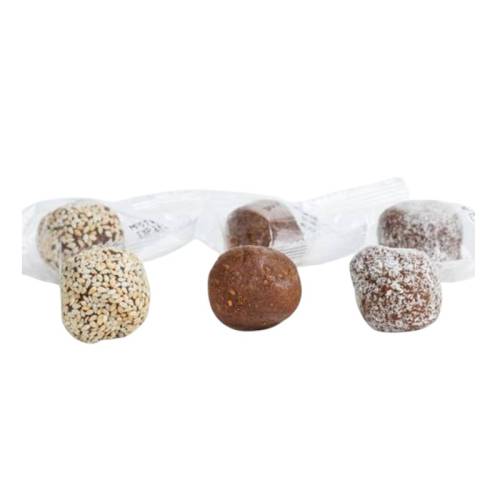 tahini stuffed date balls- Wrapped