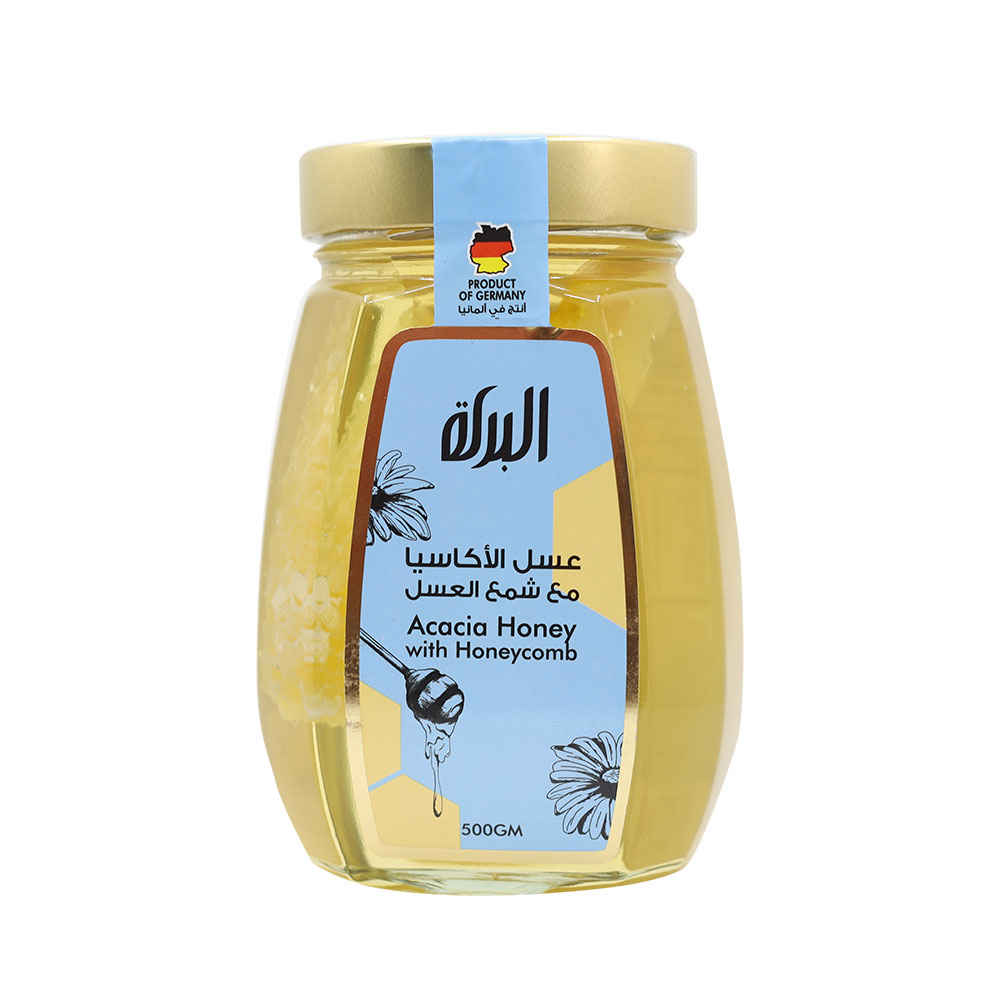 Honey-Acacia-with-Honeycomb-500gm-1.jpg Acacia with Honeycomb 500gm - الصورة 1