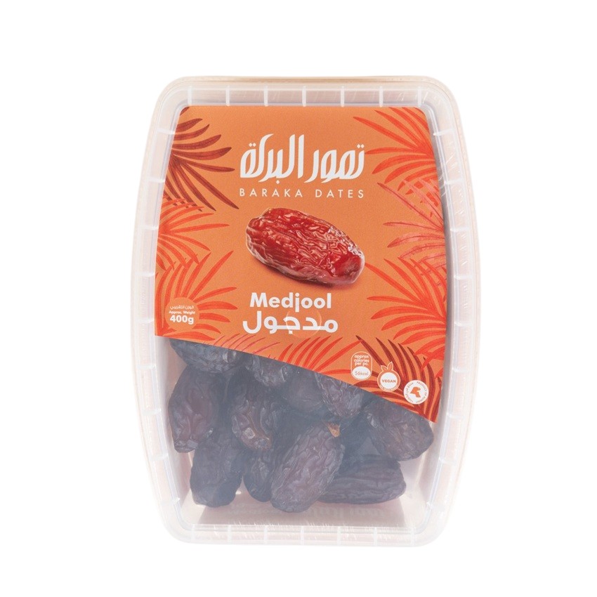 Medjool-400g-1-1.jpg Plastic Box Medjool 400 Gm - الصورة 1