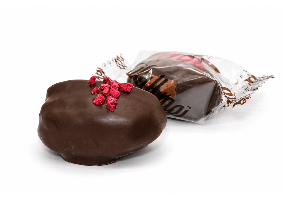 black Wrapped Enrobed – Medjool Raspberry Covered With Dark Chocolate - الصورة 1